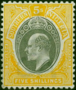 Southern Nigeria 1903 5s Grey-Black & Yellow SG18 V.F & Fresh VLMM