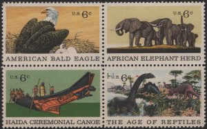 SC#1387-90 6¢ Natural History Block of Four (1970) MNH