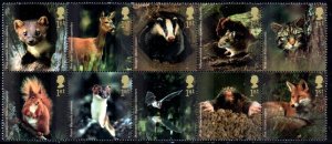 Great Britain 2004 - Wild Animals -  MNH  Block of 10   # 2237a