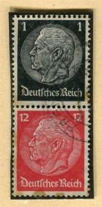 GERMANY; 1933-41 early Hindenburg issue fine used booklet pair