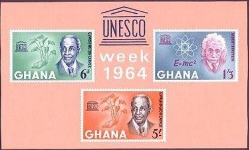 Ghana 191a sheet,MNH.Michel Bl.13. Carwer,Washington,Einstein.1964.