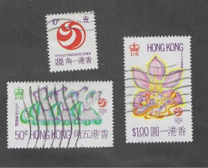 Hong Kong, Scott#265-267, used, hinged, set of three, Festival-