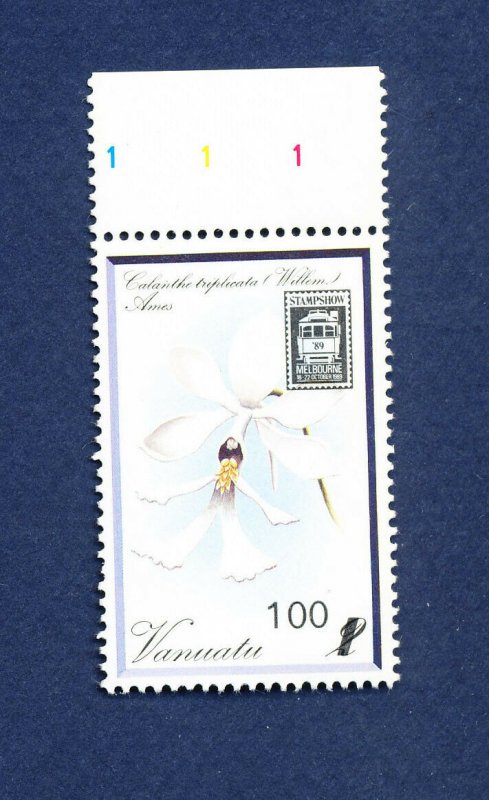 VANUATU - Scott 512 - FVF MNH - Flowers, StampShow89 - - 1989