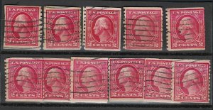 13 COIL STAMPS TYPES 1 OR 2