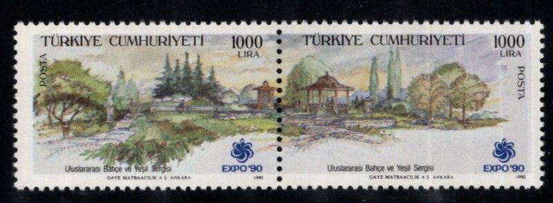 TURKEY Scott 2463-2464a  MNH** Expo 1990 Osaka Japan event pair