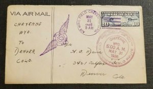 1926 First Flight Military Aux Air Mail Field Cheyenne Wyoming Denver Colorado