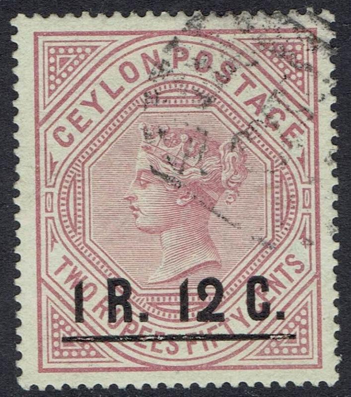 CEYLON 1885 QV 1R12 ON 2R50 USED 