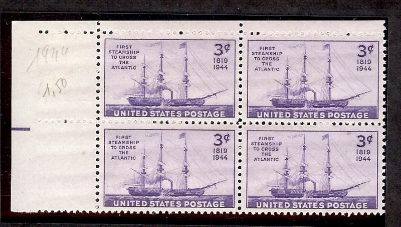 1944 - U.S. # 923 - Block of 4 - Mint VF/NH