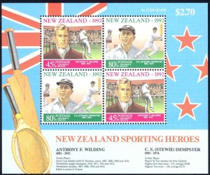 New Zealand Sc# B142a MNH Souvenir Sheet 1992 Athletes