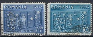 Romania 470-71 Used 1938 set (ak2908)