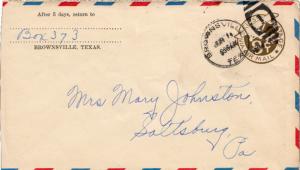 United States Texas Brownsville 1934 numeral duplex  8c Monoplane Air Envelope.