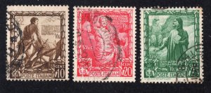 Italy 1938 10c to 25c Proclamation of the Empire, Scott 400-402 used