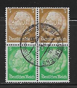 Germany 416, 418, Michel S127 Hindenburg Block Used (*sch*)