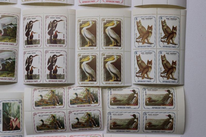 Haiti Audubon Bird print poster art stamp blocks mint MNH set 15 1975 un-issued