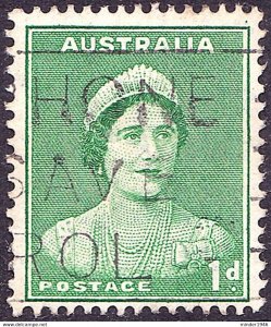 AUSTRALIA 1938 1d Emerald Green SG180 Used