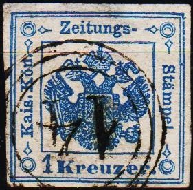 Austria. 1853 1k  S.G.J67 Fine Used