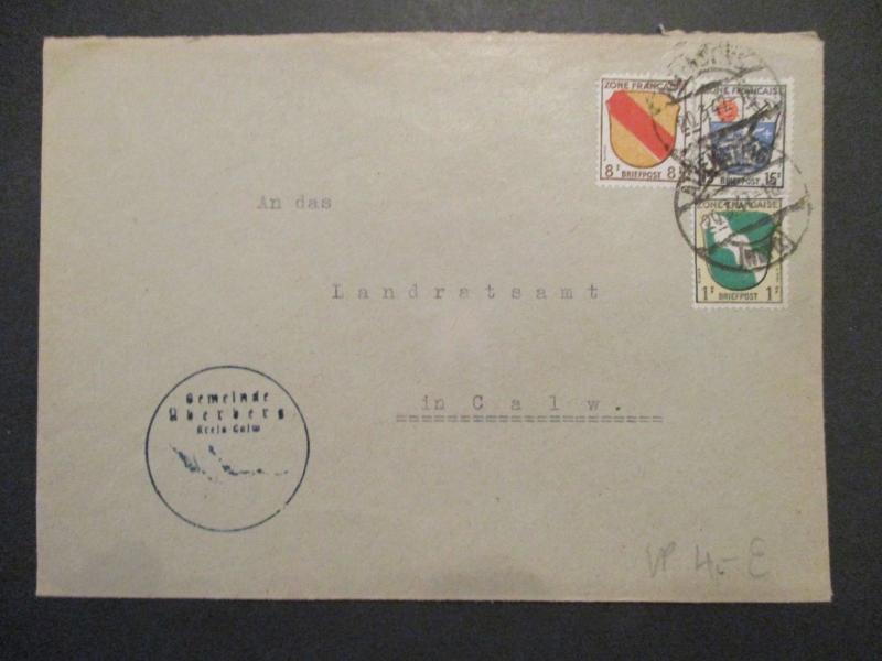 1947 French Occupied Germany Zone Francaise Cover