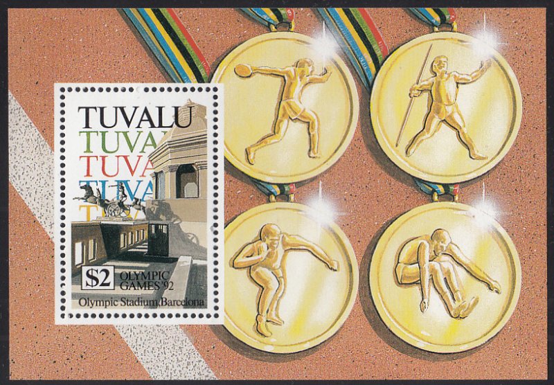 Tuvalu 1992 MNH Sc #616 $2 Olympic Stadium - Barcelona Olympics