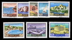 Lebanon #C515-522 Cat$14, 1967 International Tourist Year, complete set, neve...