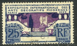 FRANCE 1924-25 25c Decorative Modern Arts Exhibition Issue Sc 223 VFU