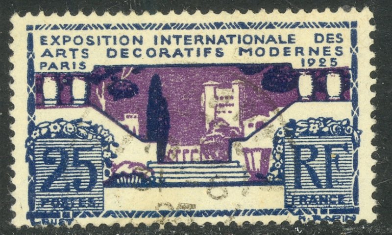 FRANCE 1924-25 25c Decorative Modern Arts Exhibition Issue Sc 223 VFU