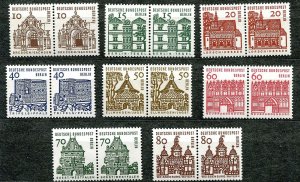 GERMANY BERLIN 1964-1965 9N215-9N222 BUILDINGS OF GERMANY IN PAIRS PERFECT MNH