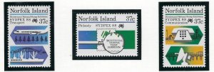 Norfolk Is 437-39 MNH 1988 SYDPEX 88 (ak3337)