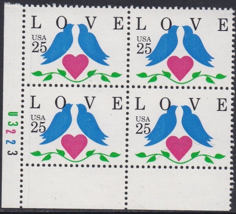 2440 Love Plate Block MNH
