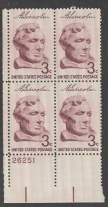 1958-59 Abraham Lincoln Plate Block of 4 3c Stamps- Sc# -1114 - MNH, OG - CX672
