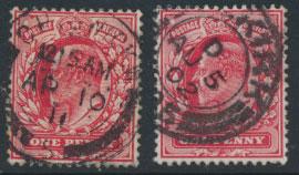 Great Britain SG 219-220 SC# 128  Used shades  and clear cancels see scans 