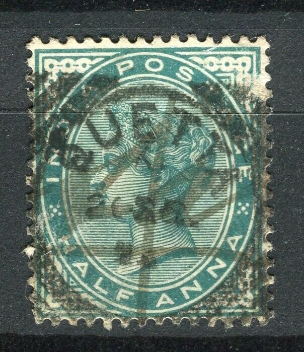 INDIA; 1890s early classic QV issue used 1/2a. value + Postmark, Quetta