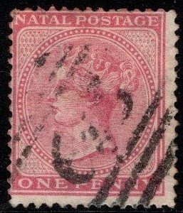 1874 Natal Scott #- 51  One Penny Queen Victoria Crown & CC Watermark Used