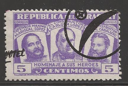 Paraguay 1954 5c National Heroes, Scott #481, used