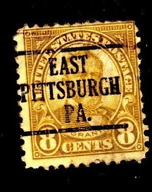 SC# 640 - (8c) - Grant olive green, Used Precancel Single