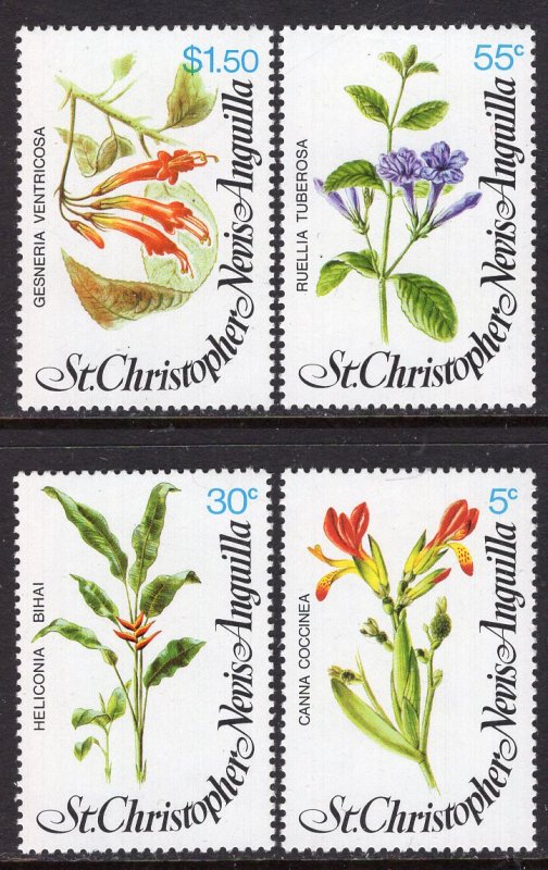 St Kitts Nevis 380-383 Flowers MNH VF