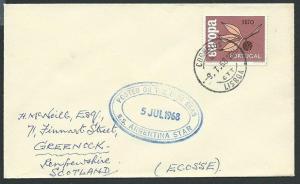 PORTUGAL 1968 cover SS ARGENTINE STAR ship cachet..........................42392