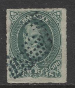 Brazil - Scott 72 - Definitive Issue -1878 -Used - Single 100r Stamp