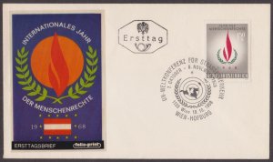 AUSTRIA - 1968 INTERNATIONAL YEAR OF HUMAN RIGHTS - FDC