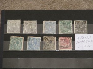 SPAIN-WAR TAX STAMPS USED & UNUSED