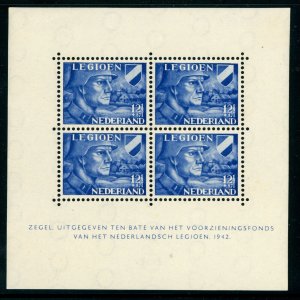 Netherlands 1942 Souvenir Sheet 12½¢ Blue Germany Occ Sc #145a MNH F175