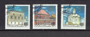 RUSSIA - 1993 MOSCOW BUILDINGS - SCOTT 6175 TO 6177 - USED