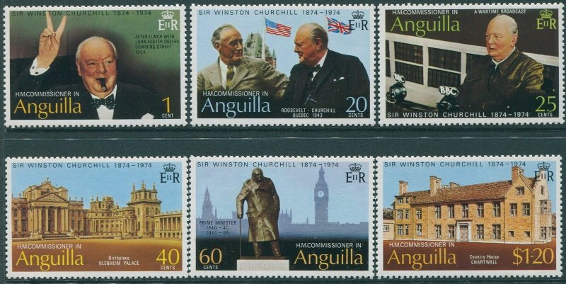 Anguilla 1974 SG181-186 Sir Winston Churchill set MNH