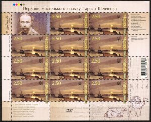 Ukraine 2012 Art Paintings Writer Taras Shevchenko Sheet MNH