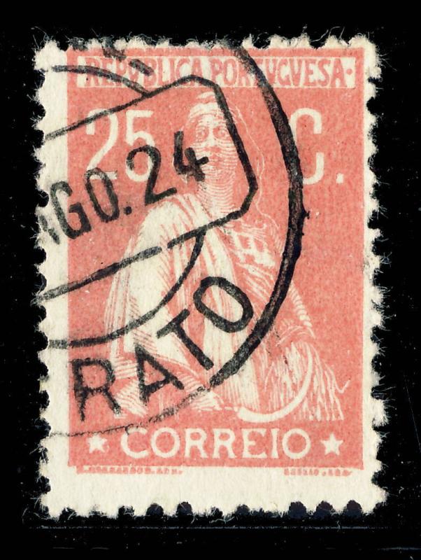 PORTUGAL 1924  CRATO  Date Stamp on Mi.276 25c Rose CERES