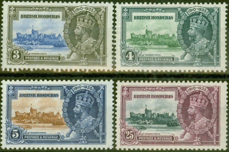 British Honduras 1935 Jubilee set of 4 SG143-146 V.F Very Lightly Mtd Mint