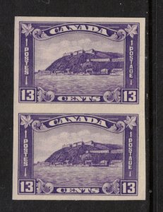 Canada #201a Extra Fine Never Hinged Imperf Pair **With Certificate**