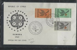 CYPRUS COVER (PP1712B)  1965 EUROPA CACHETED UNADDRESSED FDC