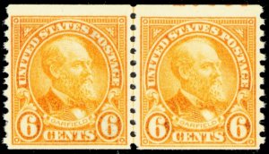 723, Mint NH F/VF 6¢ Joint Coil Line Pair CV $82.50 - Stuart Katz