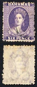 Bahamas SG31 6d Deep Lilac wmk CC Perf 12 Cat 60 pounds