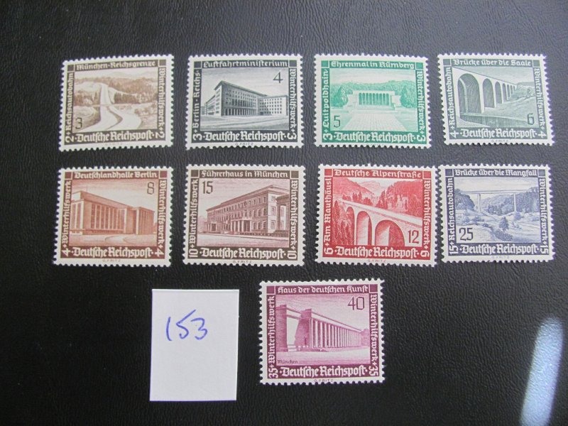 Germany 1936 MNH SC B93-B101 SET VF/XF 80 EUROS (153)